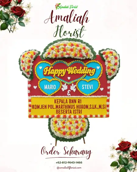 Papan Bunga Pernikahan Sedau